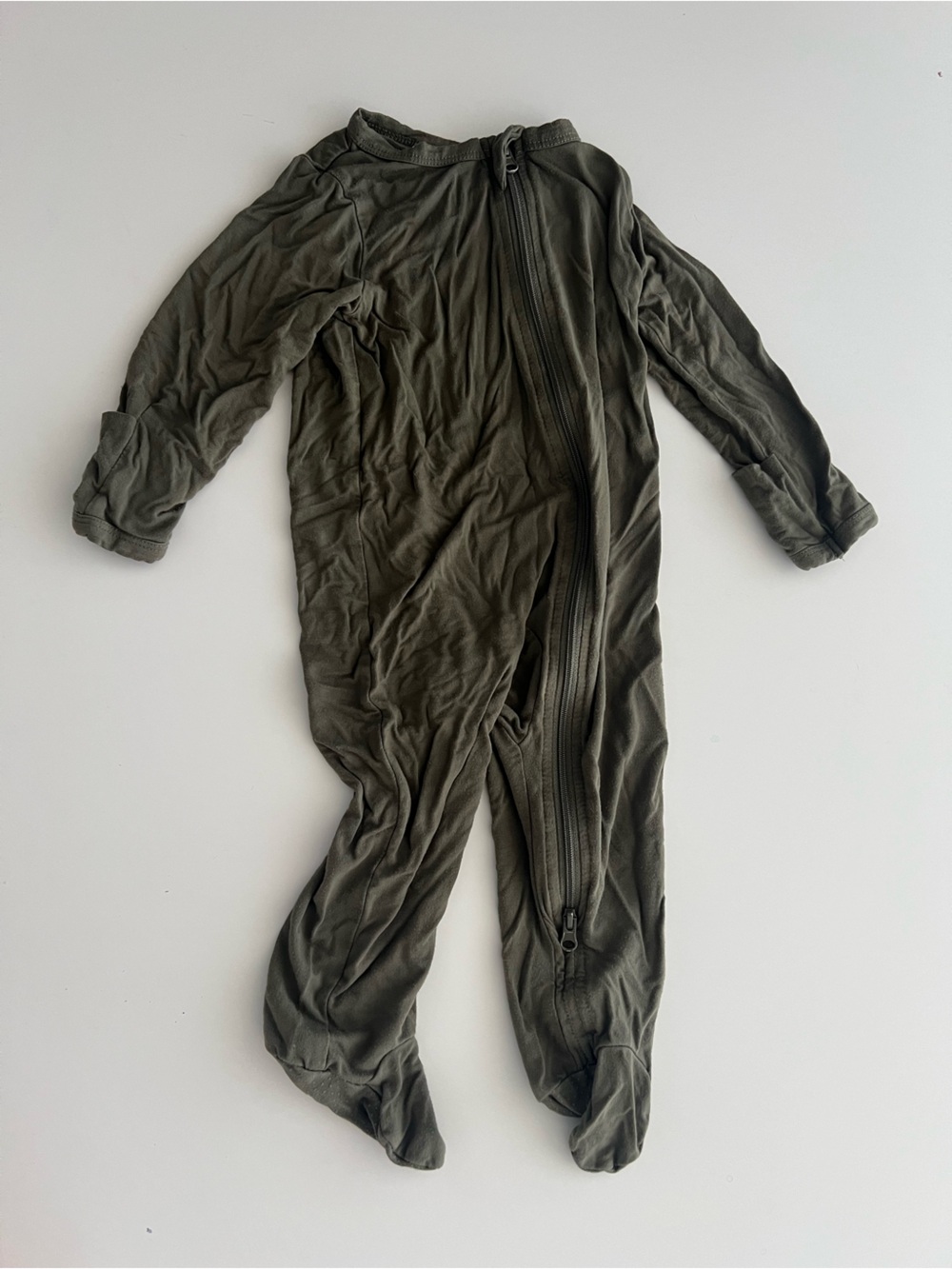 Mebie Baby Zippered Footie Pajamas Dark Green 6–12 Months